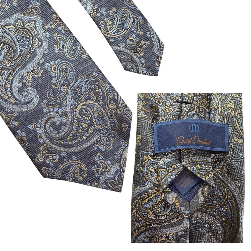 David Donahue Men's Handmade Luxury Silk Necktie 100% Italian - Made in USA